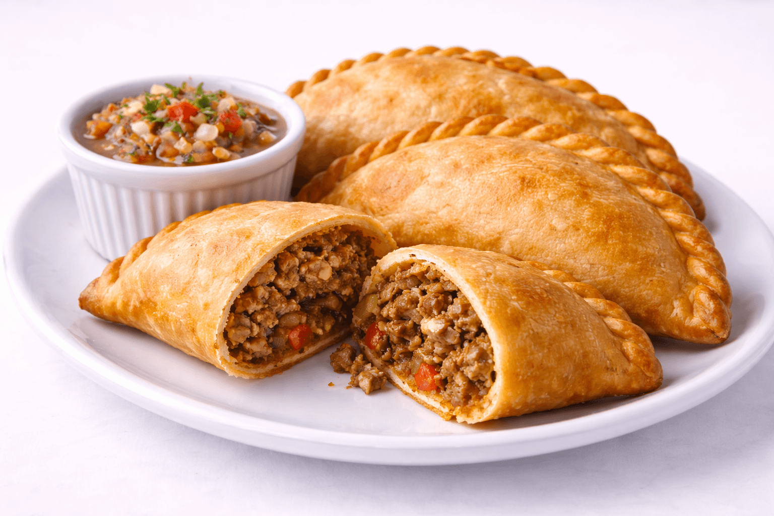 Steak, Peppers, Onions, Mozzarella Empanada